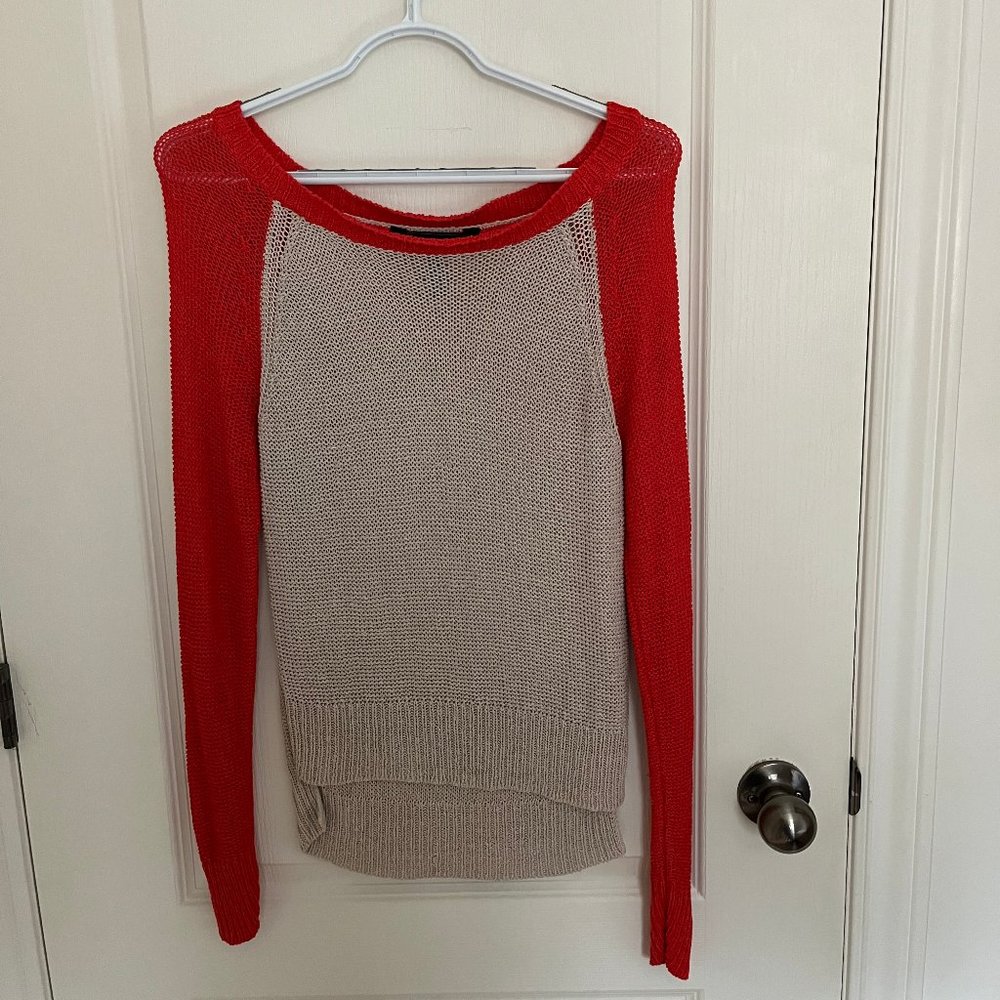 BCBG MAX AZRIA Colorblock Cropped Sweater